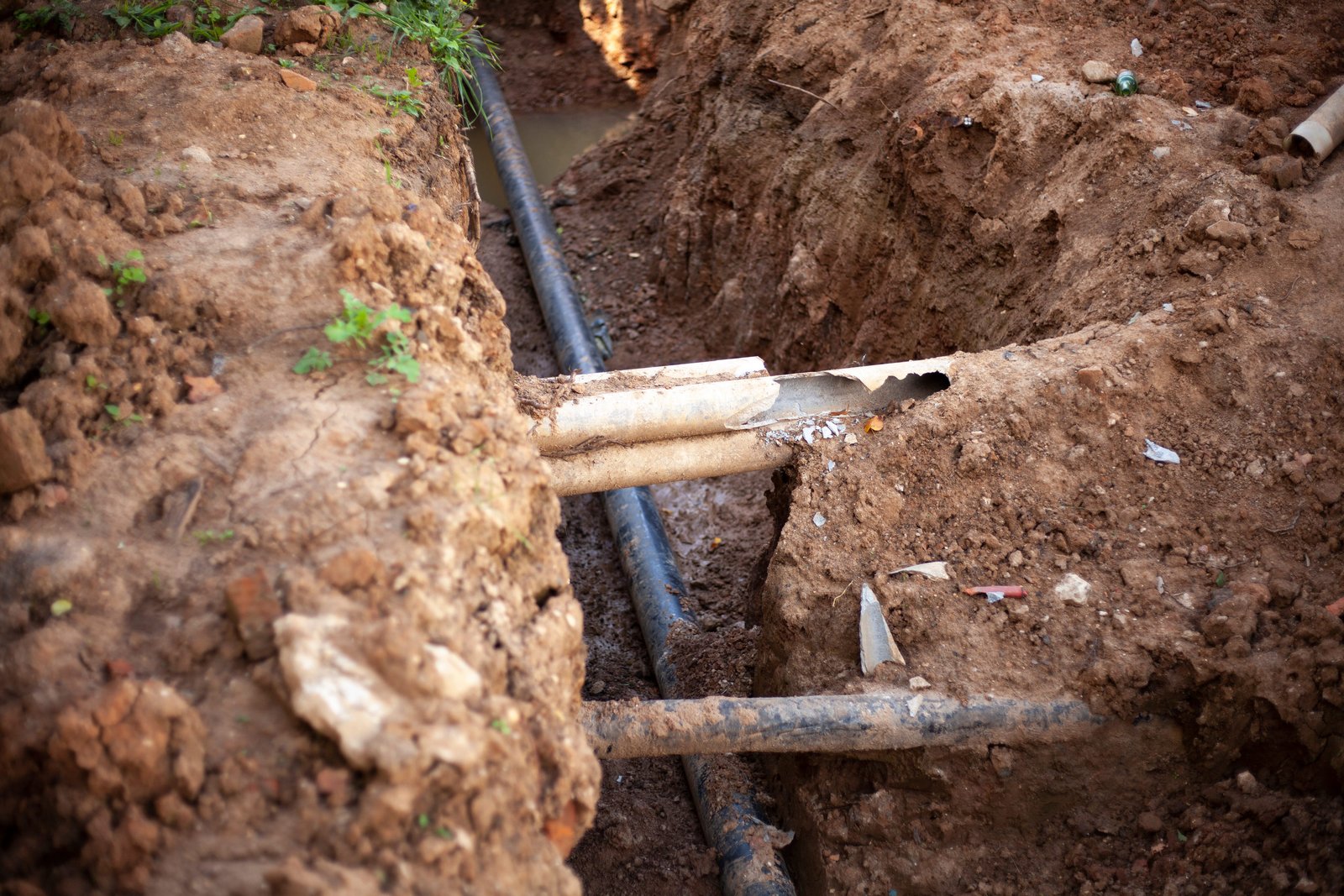 Gas and Sewer Line Pipes